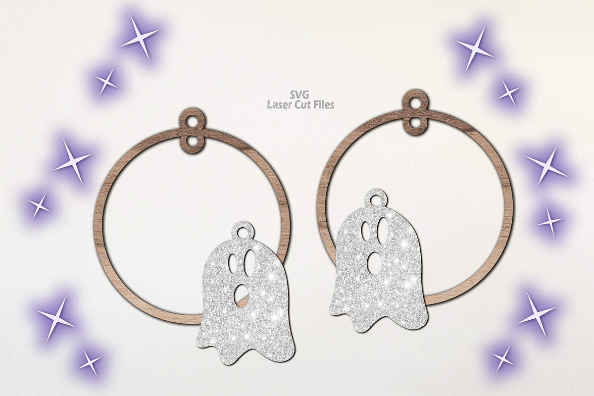 Ghost Earrings SVG Laser Cut Files, a Graphic by Cloud9DesignSVG (Photo 4 of 4)