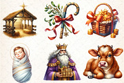 Christmas, Nativity, Clipart, an Illustration by DreamCafeArt (Thumbnail 2 of 7)