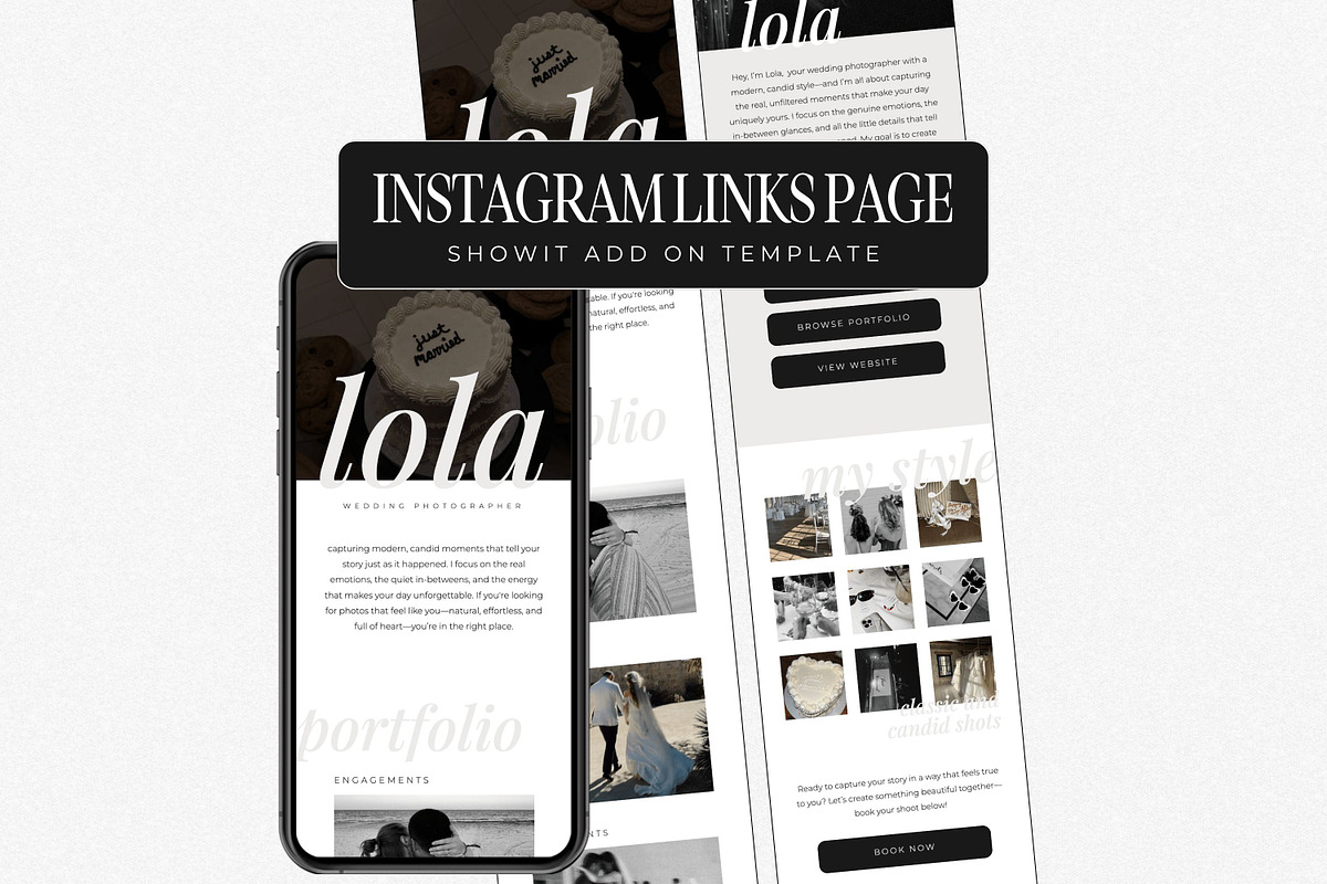 Showit Instagram Links Page Template, a Landing Page Template by Blush Created (Photo 1 of 15)