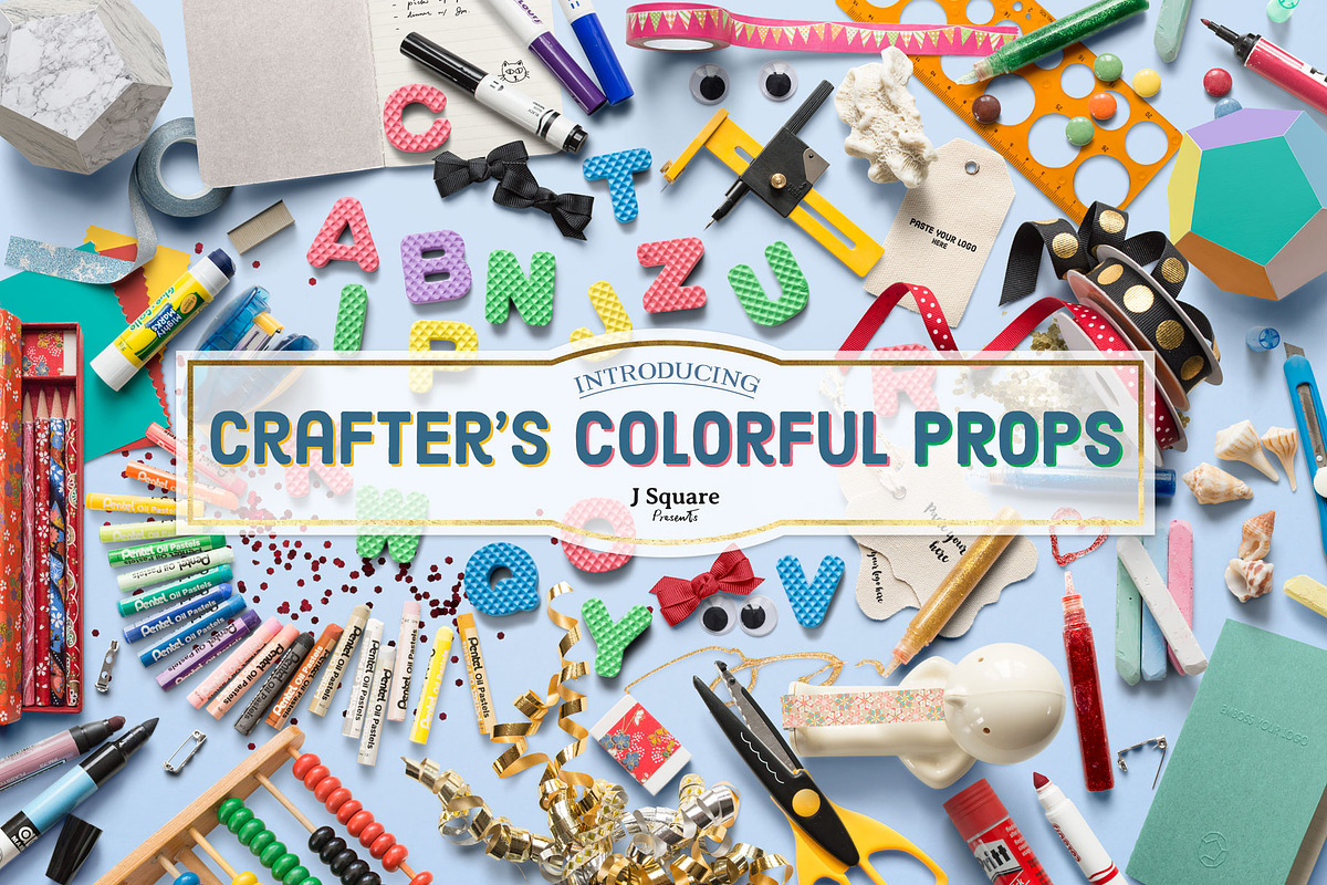 Crafter's Colorful Props, a Pens & Pencil Mockup by JSquarePresents (Photo 1 of 9)
