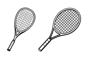 Tennis Racket Vector Illustrations, an Object Graphic by Billah Hub