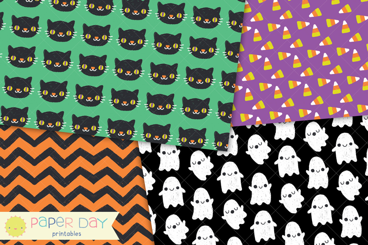 Halloween Digital Paper Pack, a Pattern Graphic by Paper Day Printables (Photo 2 of 4)