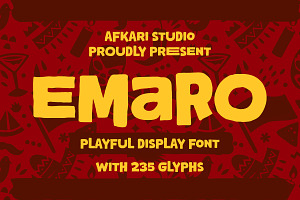 Emaro - Playful Display Font, a Handwritten Font by Afkari Studio