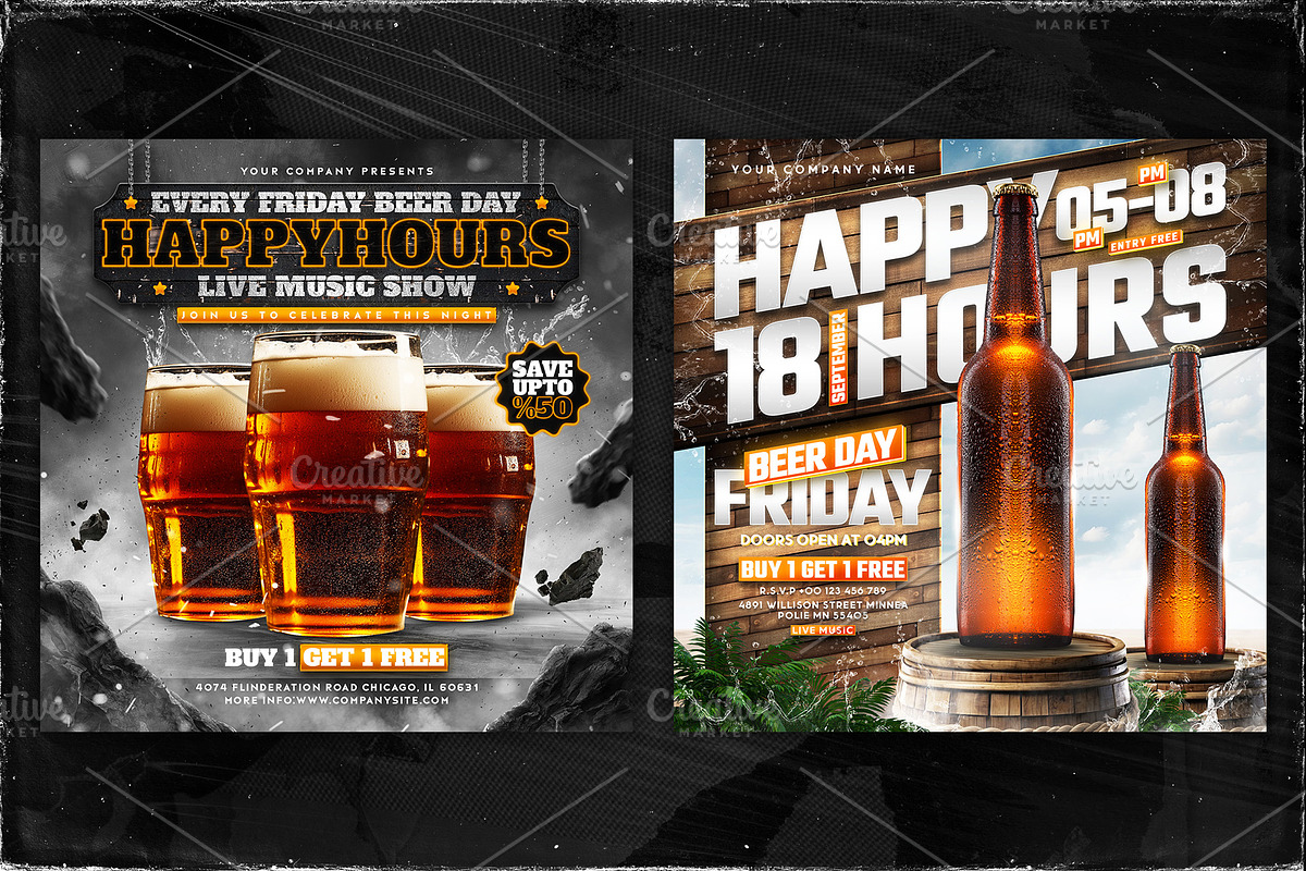 Happy Hours Post & Flyer Templates, a Templates & Theme by OnurDemircan (Photo 5 of 5)