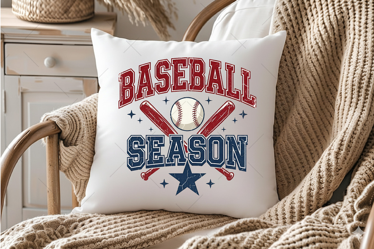 Baseball Season Retro Checkered PNG, an Illustration by OK Design (Photo 3 of 5)