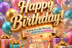 Happy Birthday Greeting Card, a Person Photo by microtasker