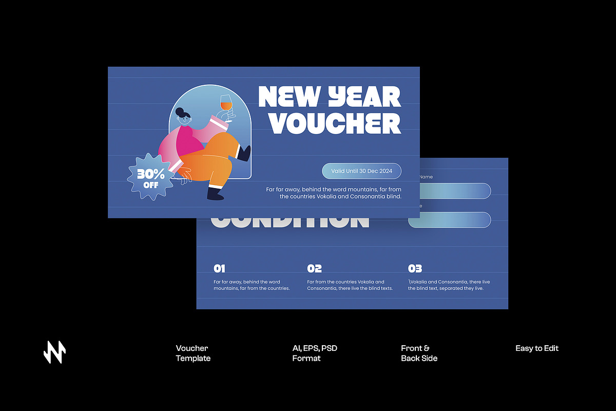 New Year Voucher, a Card Template by Neermana (Photo 1 of 4)