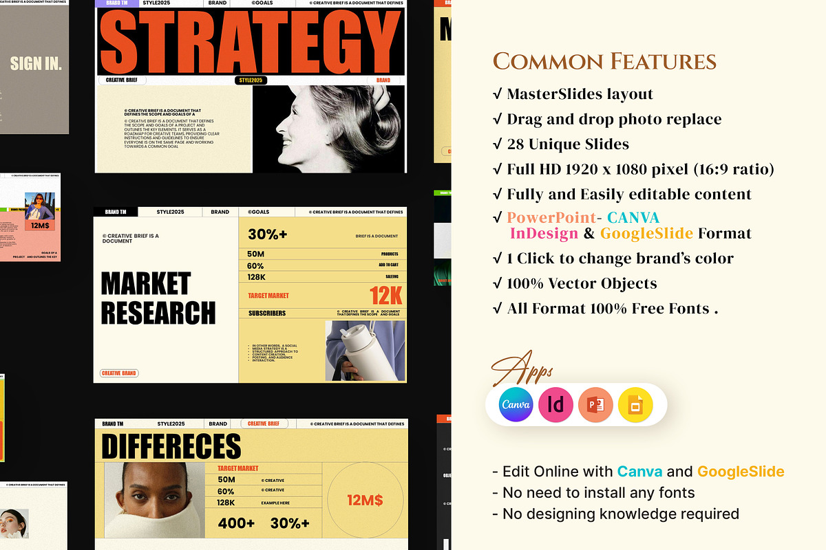 Brand Strategy Template, a Presentation Template by Studio Industry (Photo 7 of 11)