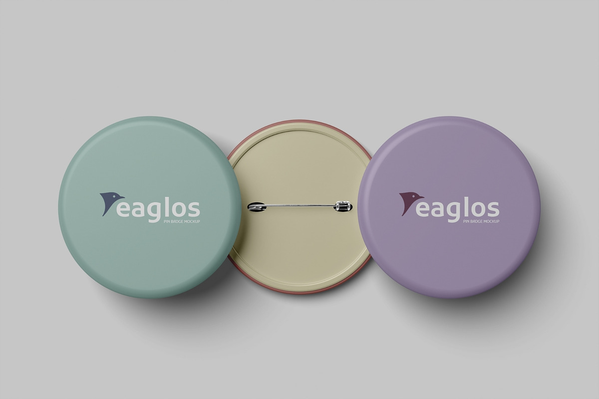 Realistic Pin Badge Mockup PSD, an Advertising Mockup by MA-KING_ART (Photo 2 of 5)