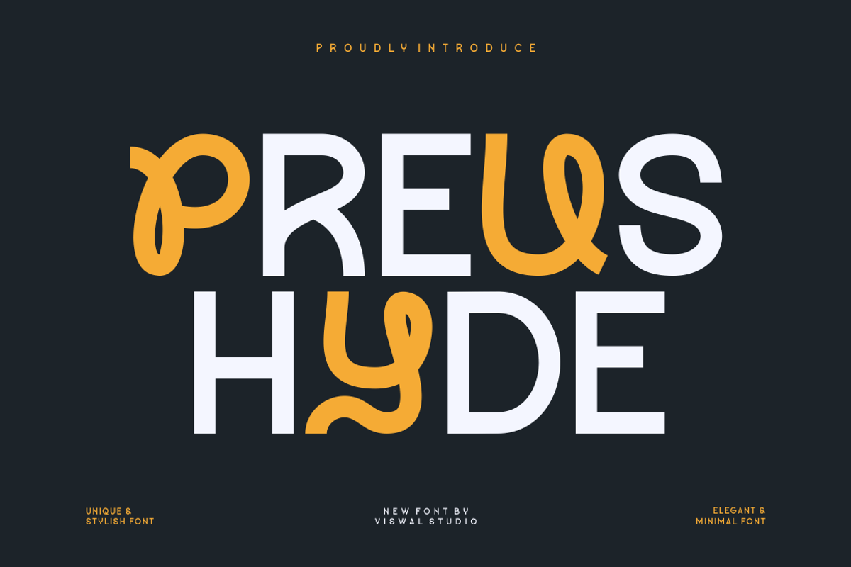 Preus Hyde - Modern Unique Font, a Sans Serif Font by Viswal Studio (Photo 1 of 8)