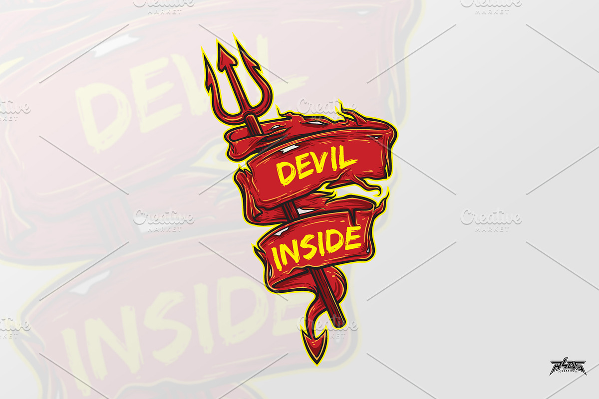 Devil Inside Vector Banner, an Illustration by R4DS