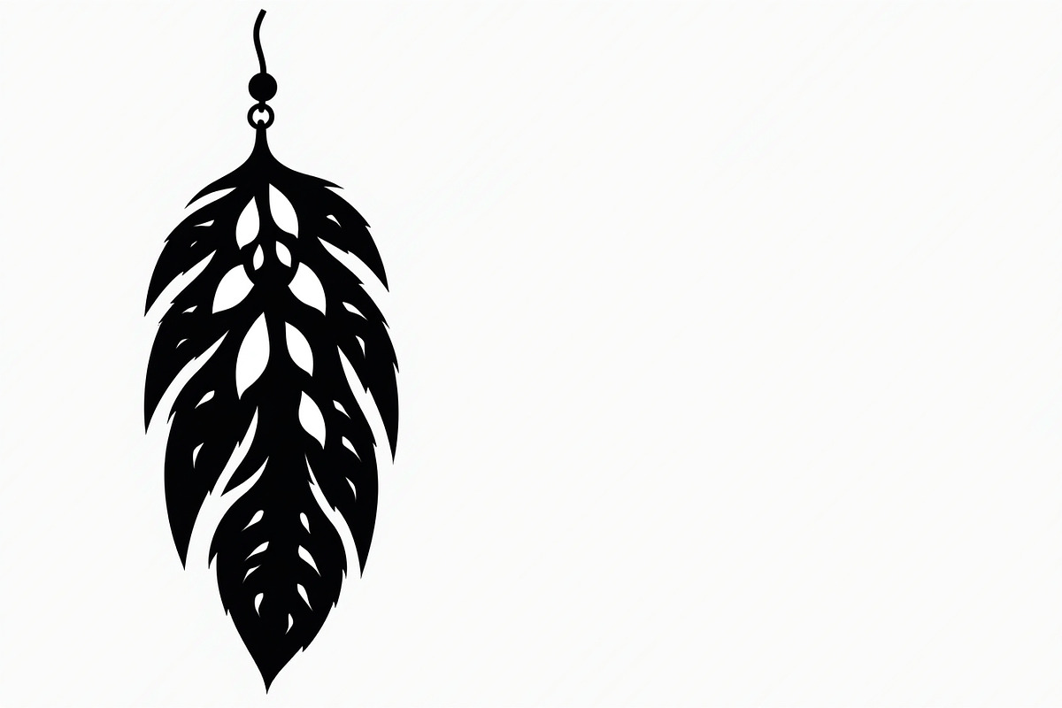 Leaf Earring Silhouette Bundle, a Graphic by balal (Photo 5 of 11)