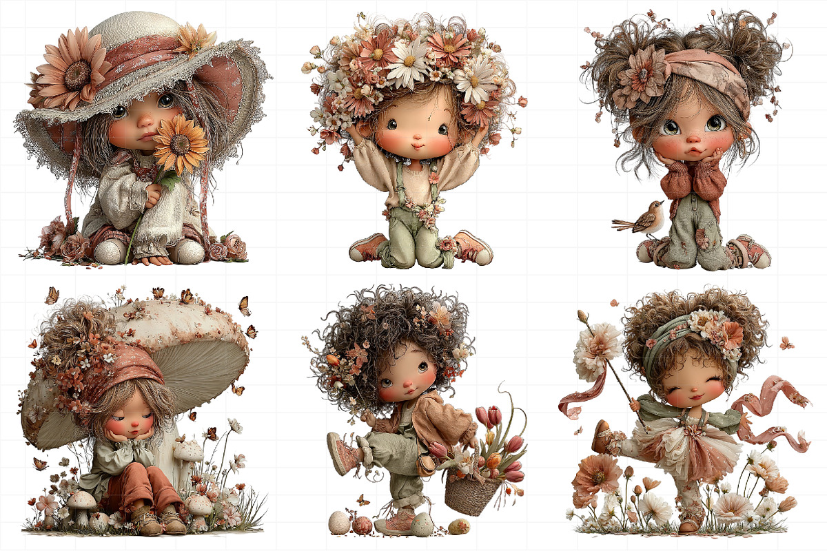 Whimsical Spring Girl Clipart, an Illustration by Daily.Designs (Photo 7 of 8)