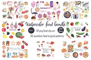 Food bundle-watercolor