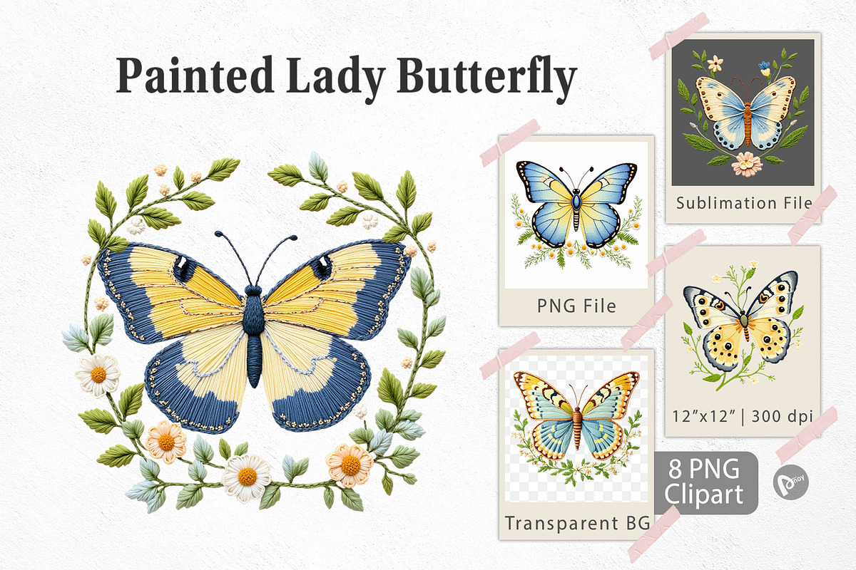 Painted Lady Butterfly Clipart, a Graphic by Artnoy (Photo 1 of 5)