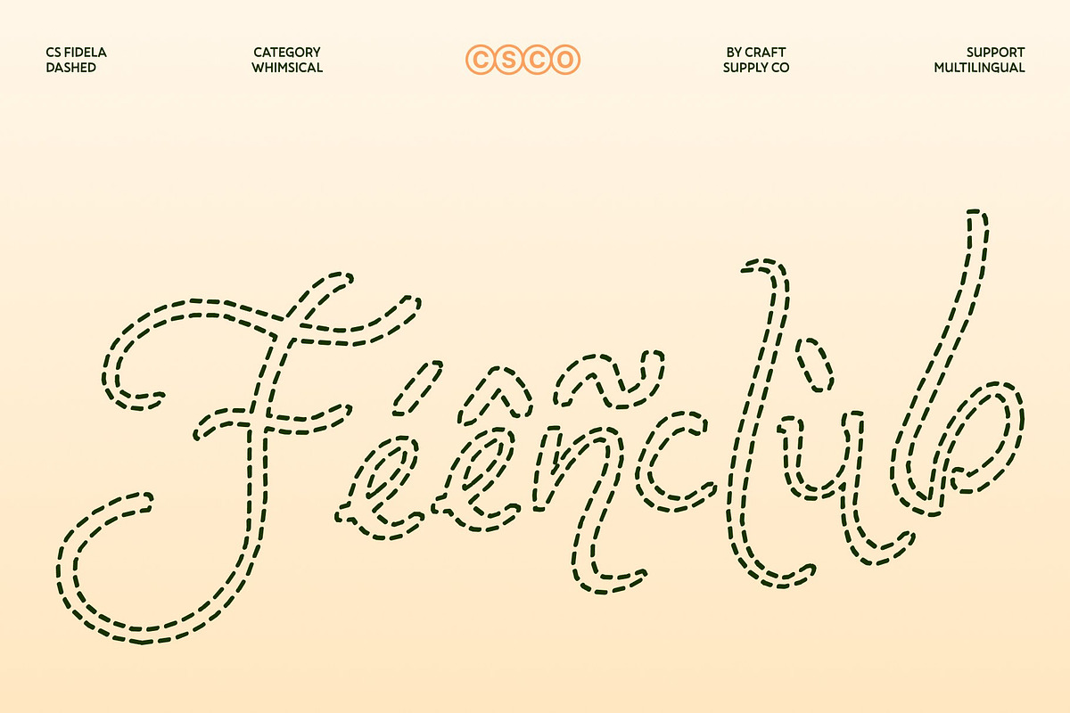 CS Fidela Dashed, a Handwritten Font by Craft Supply Co. (Photo 7 of 8)
