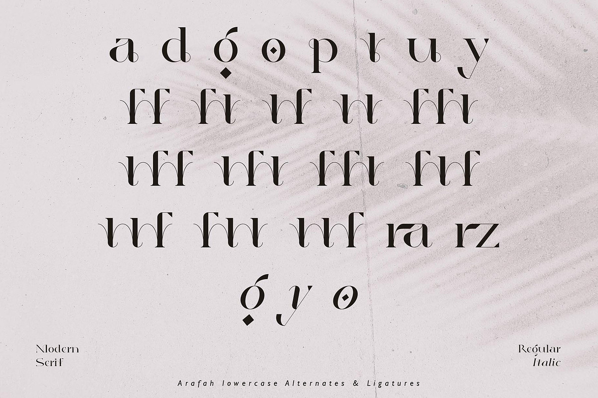 Arafah - Elegant & Modern Serif, a Serif Font by StudioinBry (Photo 10 of 20)