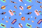 People in pool, set + backgrounds, a Person Illustration by PaperTrident (Thumbnail 3 of 8)