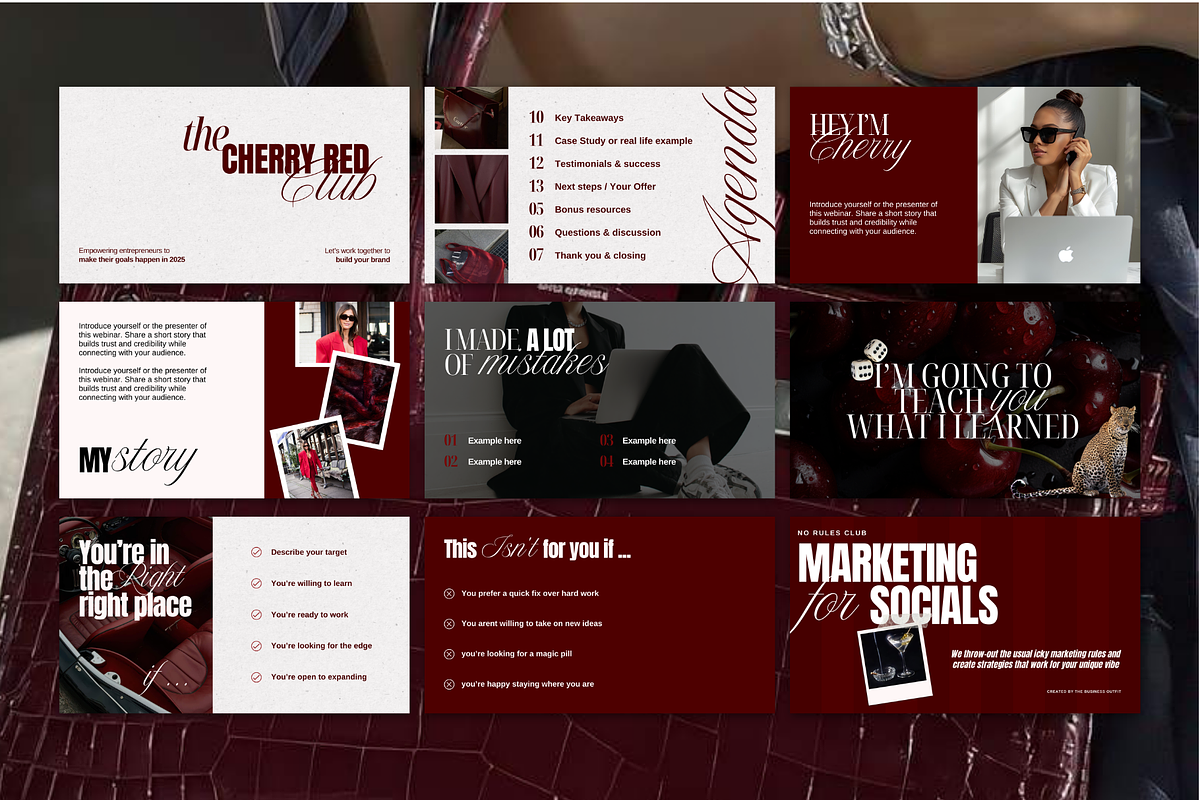 Cherry Canva Webinar Slide Deck, a Presentation Template by thebusinessoutfit (Photo 6 of 14)