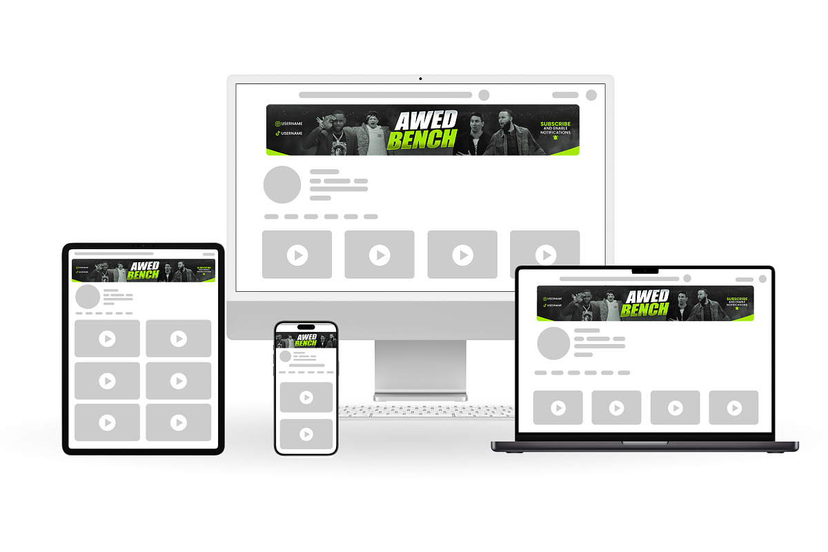 Sports YouTube Banner Template, a Social Media Template by Vaughn Studios (Photo 2 of 5)