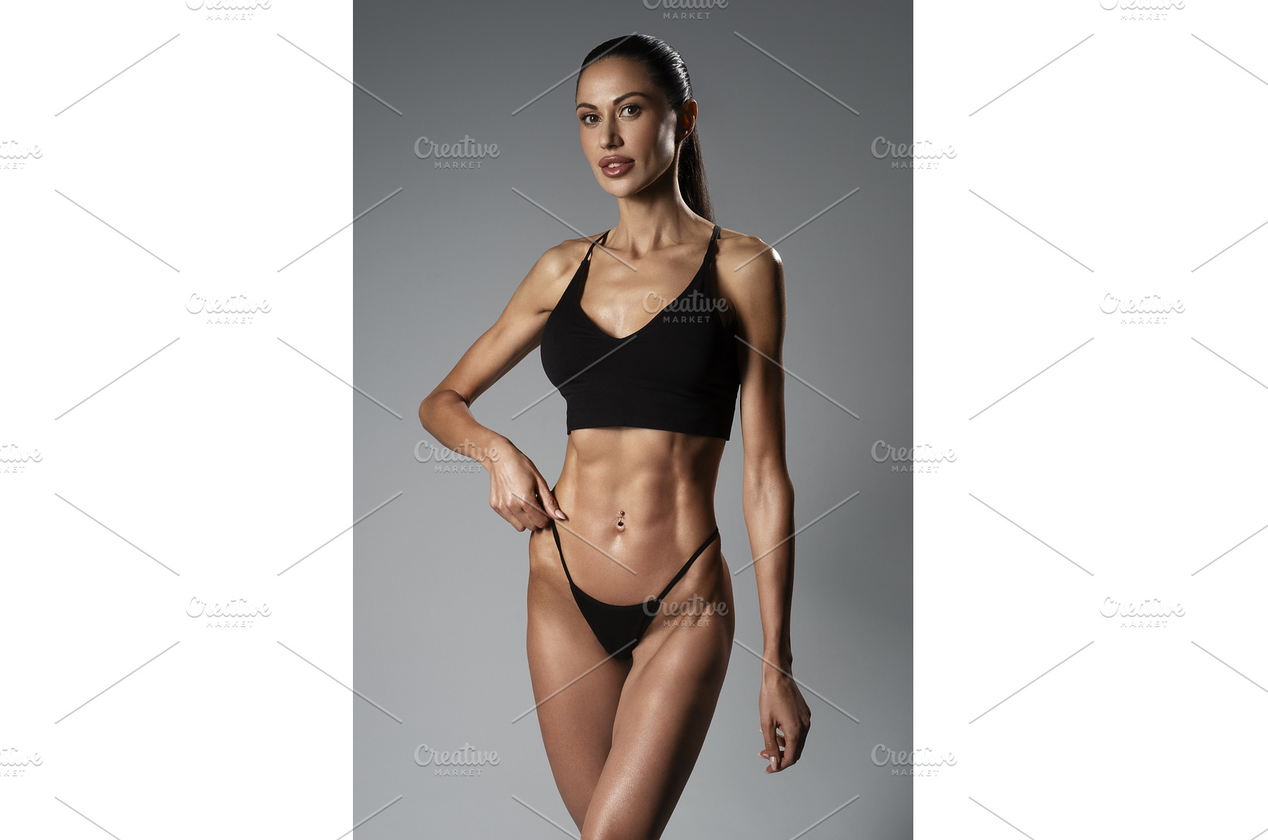 A stunning fitness model in sleek, a Beauty & Fashion Photo by korabkova