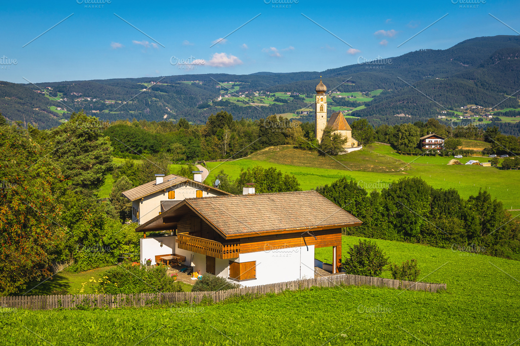 Typical scattered alpine village, an Architecture Photo by Alpine Dreams