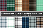 Asymmetric Tartan Digital Paper Set, a Pattern Graphic by Gfx Expert Team (Thumbnail 1 of 3)