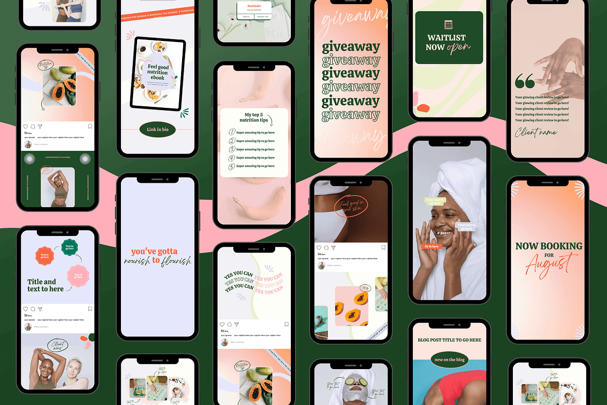 Canva Instagram templates for coach, a Social Media Template by Kurly Creative (Photo 2 of 10)
