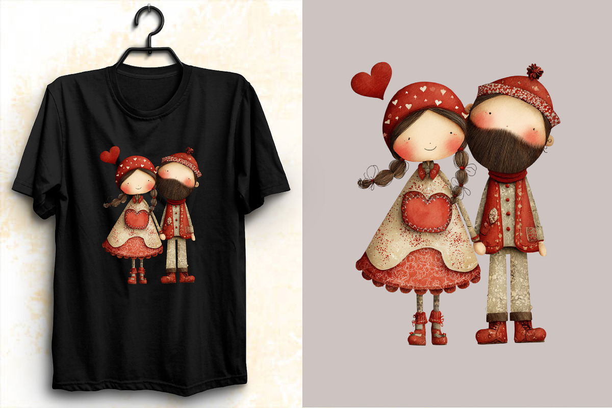 Watercolor-valentine Couple Clipart, an Illustration by SVGArt (Photo 6 of 8)