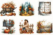 Watercolor Rustic Autumn Clipart, an Illustration by OK Design (Thumbnail 3 of 5)