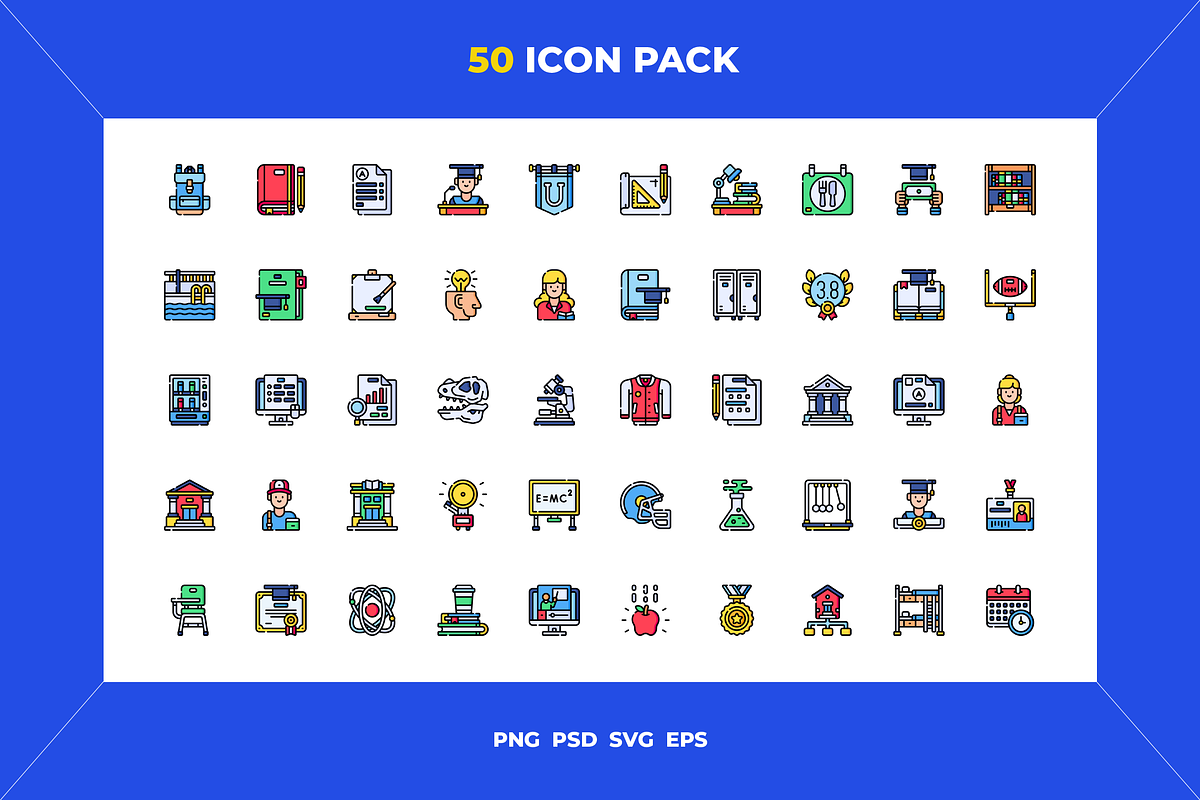 50 University icons, an Outline Icon by Wencory (Photo 1 of 2)