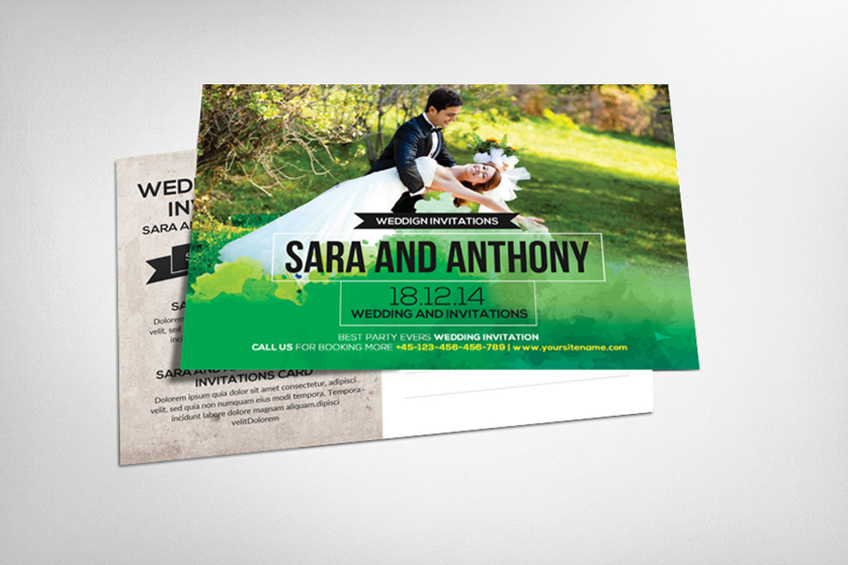 Wedding Invitation Postcard Template, a Card Template by graphicforest (Photo 1 of 3)