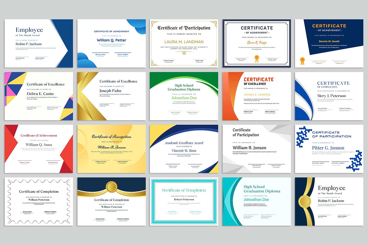 100+ Canva Certificate Bundle, a Stationery Template by Amit Debnath (Photo 4 of 6)