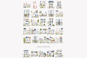 parisian spring houses watercolor, a Decorative Illustration by Patishop Art (Thumbnail 10 of 10)