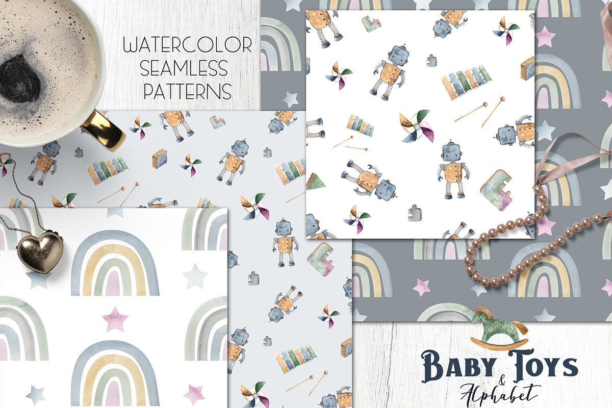 Watercolor Baby Toys & Alphabet, an Object Graphic by Ana-Sakuta (Photo 16 of 21)