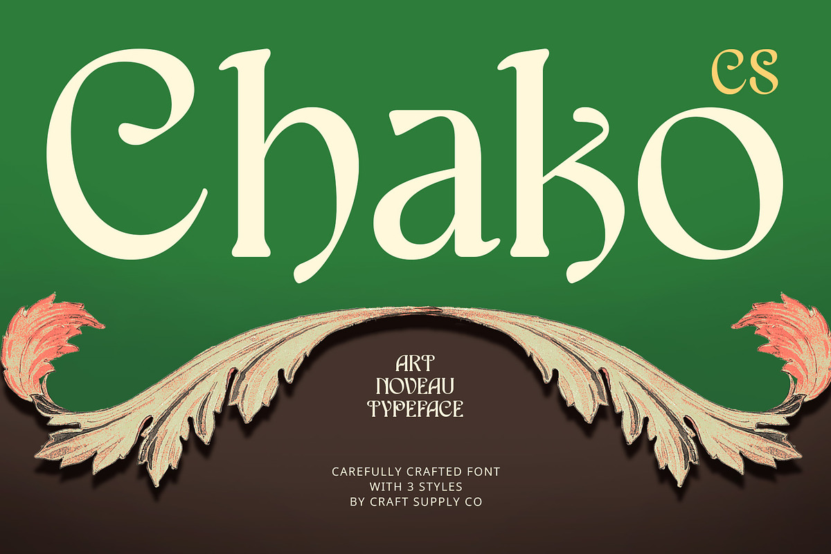 CS Chako – Art Nouveau Font, a Serif Font by Craft Supply Co. (Photo 1 of 8)