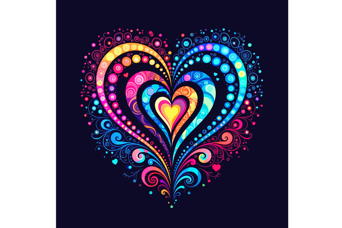 Bright Abstract Decorative Heart, a Decorative Illustration by Sharon Schwalbe (Photo 2 of 3)