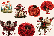 RED CARNATION FAIRY FOREST CLIPART, a Person Illustration by Daring Digies (Thumbnail 5 of 8)