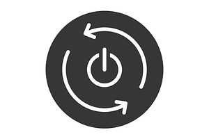 Reset button solid black icon, a Solid Icon by Web Incredible