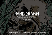 Floral skull vector illustration, an Illustration by Pen of God Studio (Thumbnail 1 of 2)