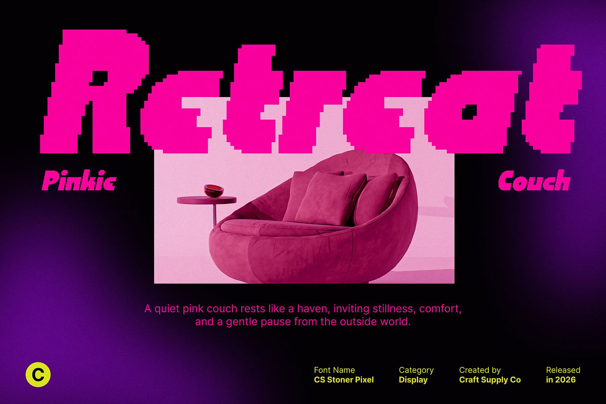 CS Stoner Pixel, a Sans Serif Font by Craft Supply Co. (Photo 7 of 8)