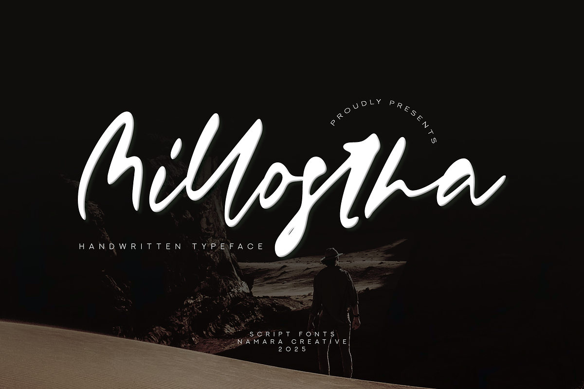 Millostha - Handwritten Script, a Script Font by Namara Creative Studio (Photo 1 of 12)