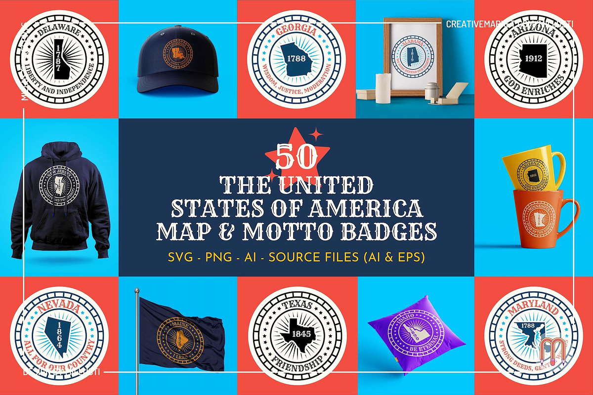 50 The United States of America SVG, an Object Graphic by Millusti (Photo 1 of 6)