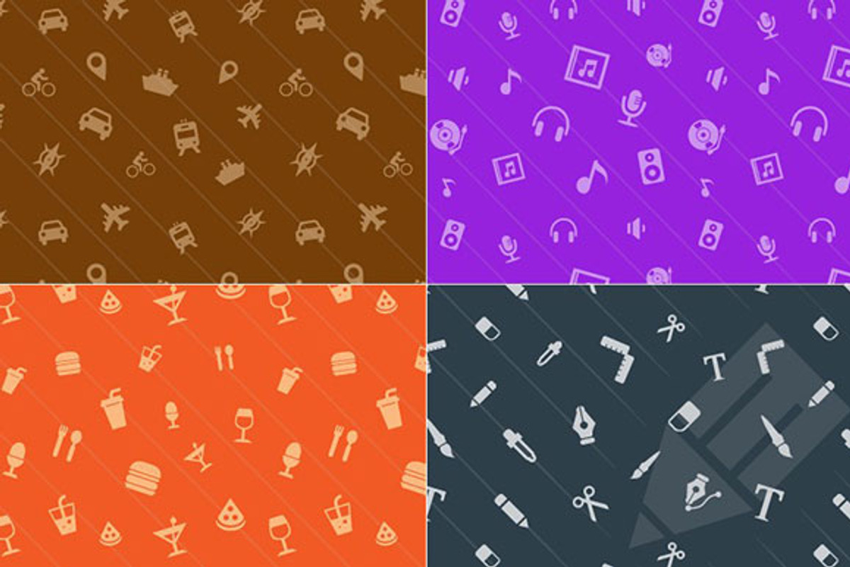 8 Seamless Icon Patterns preview 5