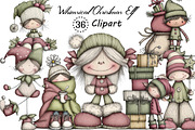 Whimsical Christmas Elf Clipart, an Illustration by Creative Art (Thumbnail 1 of 11)