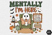 Mentally Cozy Ghost Halloween PNG, a Seasonal Illustration by DreamCafeArt (Thumbnail 1 of 7)
