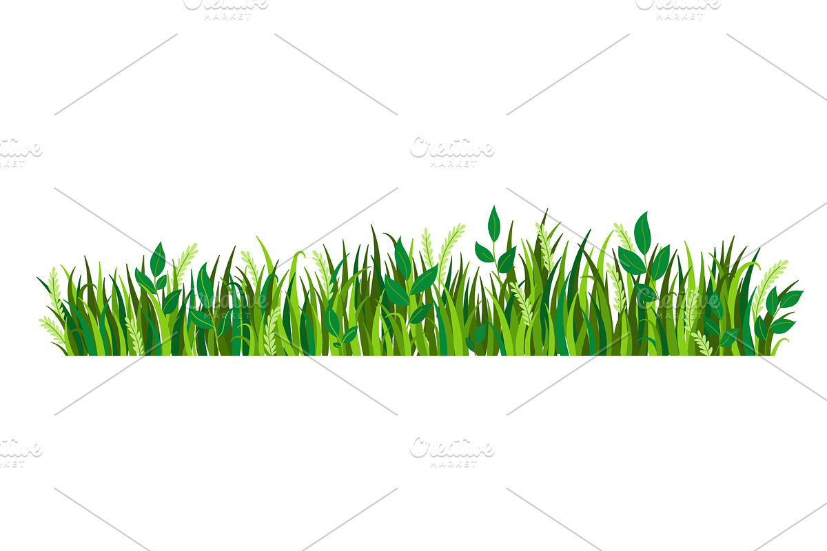 Summer grass border. Nature, an Object Illustration by the8monkey
