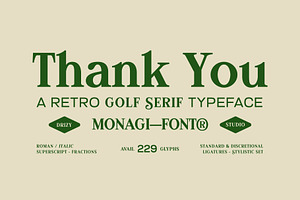 Monagi Retro Golf Serif Font