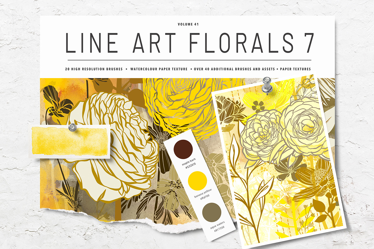 Floral Procreate Stamp Brushes 7, a Brushes & More by DeloresArt (Photo 1 of 12)