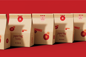 Delivery Paper Bags Mockup, a Packaging Mockup by skybluecreative